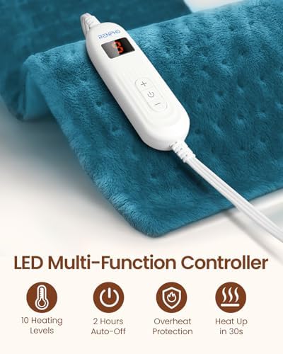 RENPHO Electric Heating Pad for Back with 10 Heat Levels, FSA Eligible HSA