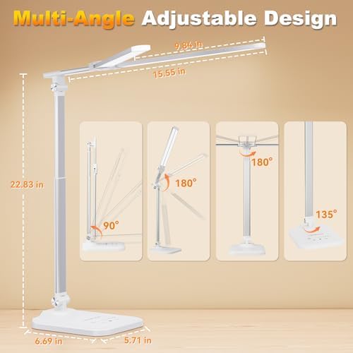 LED Desk Lamp for Home Office, Height Adjustable Architect Desk Light