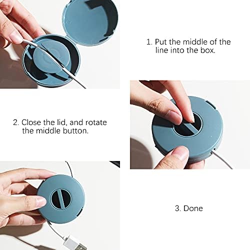 SITAKE 4PCS Cable Management, Retractable Portable Cord Organizer, 4 Colors Flexible Cable Organizer for Home Office Classroom (Round)