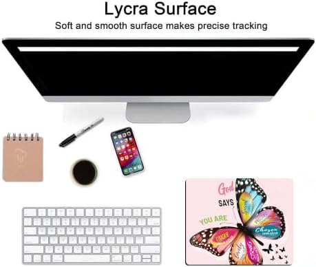 Pink Butterfly DOD Says You are Special Mouse Pad, Cute Mouse Pads Desk Pad for Desk with Non-Slip Rubber Base