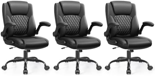 Leather Office Chair, PU Home Computer Desk Chairs with Ergonomic Back Support, 360°Swivel Free，Small Gaming Chair with Wheels and Adjustable Armrests, for Short People Use