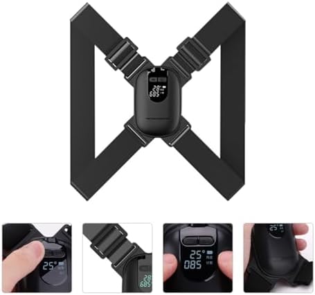 SECFOU Smart Posture Corrector Back Brace Strap with Vibration, Black