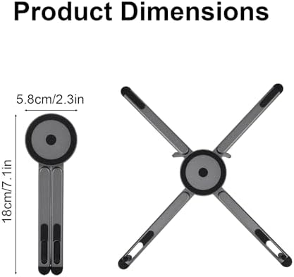Multifunctional Magnetic Phone Stand, 8-Level Adjustable Height 4 in 1 Magnet Laptop Stand Foldable Portable Device Holder Compatible with Phone Laptops Tablets Desk & Car Use Accessories