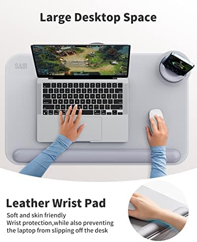 SAIJI Laptop Lap Desk with External Monitor Holder Fits Up to 17" Laptops