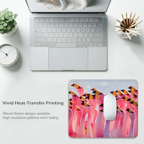 Flamingo Flock Pink Parade Mouse Pad, Cute Durable Desk Mat