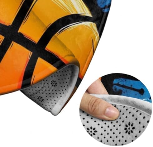 Large Machine Washable Circular Rugs, Home Decor Round Mat for Living Room Sofa Office Basketball
