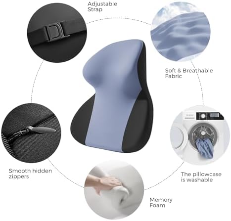 BEBAS Car Headrest Pillow, Ergonomic Neck Pillow with Memory Foam