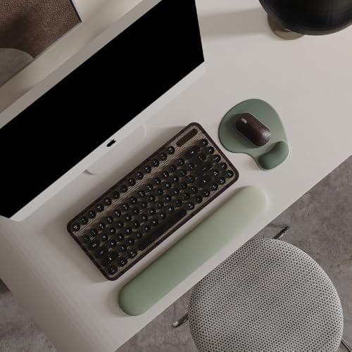 Office Mousepad with Gel Wrist Support - Ergonomic Gaming Desktop Mouse Pad Wrist Rest - Design Gamepad Mat Rubber Base for Laptop Computer -Silicone Non-Slip Special-Textured Surface (04SageGreen)