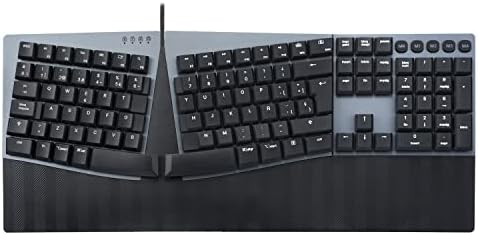 Perixx PERIBOARD-535BL ES Teclado dividido mecánico ergonómico con Cable - nterruptores Clicky Azules de Bajo perfil - Teclas programables - Compatible con Windows y Mac OS X - Tecla