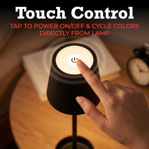 Cordless Table Lamp 2-Pack, Rechargeable Touch Lamp with Remote