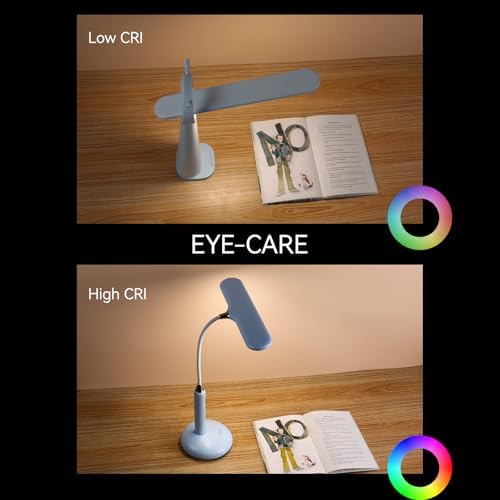 VAVOFO Wireless LED Desk Lamp 6778B - Touch Control, 2700-7000K Adjustable Color Temperature, 700 Lumens, 360° Gooseneck, USB-C Charging, 2.5 Hours Wireless Use, Eye-Caring Light (Blue)