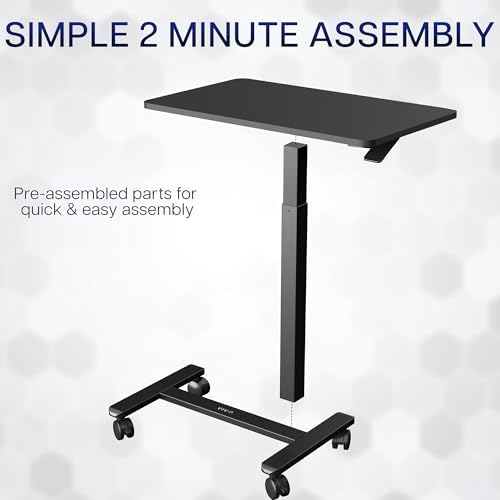 VIVO Black Mobile 28 x 16 inch Over Couch Laptop Table, CART-V28L