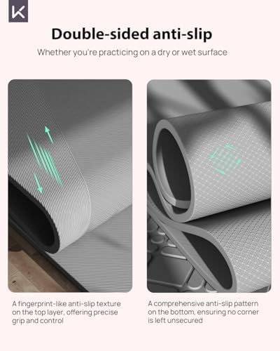 KEEP Extra Wide Yoga Mat, 7mm Thick 72" x 32" Exercise Mat