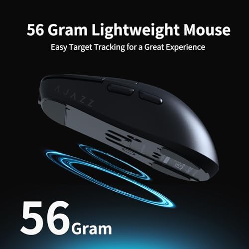 DAIDAI AJ159PRO 8Khz Bluetooth/2.4G/Wired 56G Lightweight Gaming Mouse with Magnetic Charging Dock, PAW3395 Sensor 26KDPI, Huanuo 100 Million Click, 100% ETFE Foot Pad & 8Khz Receiver