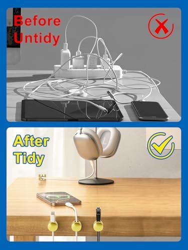 3 Pack Upgraded Cord Management Clips with Extra-Large Adhesive