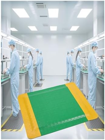 20mm Thick Anti-Fatigue Floor Mat, Cushioned Beveled Edge, Static-Safe Standing Pad for Workshop & Labs, Yellow-Green, 60x100 cm, Ultimate Comfort & Support,Yellow-Green,60x100 cm