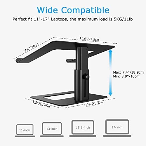 BoYata Laptop Stand, Height Adjustable Laptop Riser for 11-17" Laptops