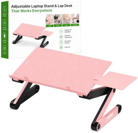 Uncaged Ergonomics Adjustable Laptop Stand for Desk, Cooling Riser (Pink)