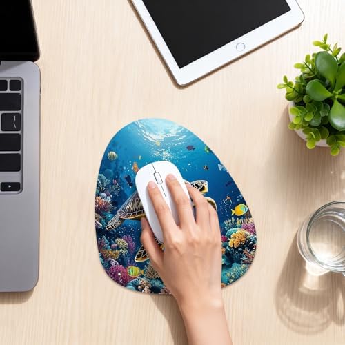 Water Drop Mouse Pad 7.3x8in Non-Slip for Laptop, Dream Marble