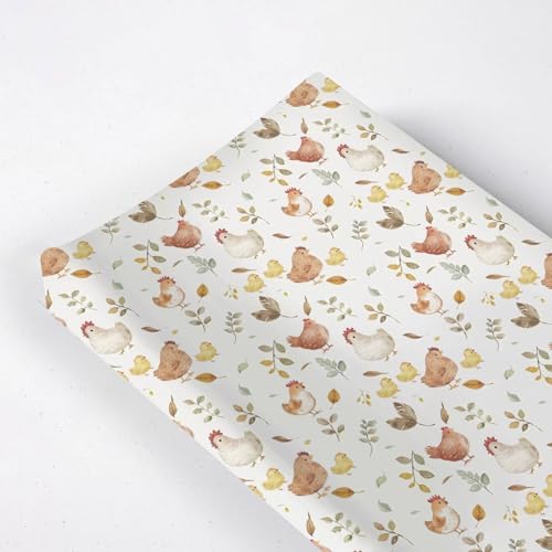 Watercolor Cute Farm Animals Chicken Baby Changing Pad Cover, Unisex Chicken Nursery Diaper Changing Table Pad Mat Sheet for Boys Girls-16x32