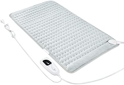 Heating Pad Electric Heat Pad, Hot Heated Pad,Multiple Temp and Timer Settings,Suitable for Shoulders, Neck, arms, Abdomen, Back, Legs, etc. (Silver Gray, 33"X17")