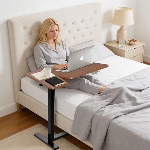 Mobile Standing Desk, Rolling Desk Adjustable Height, Tilting Laptop Table