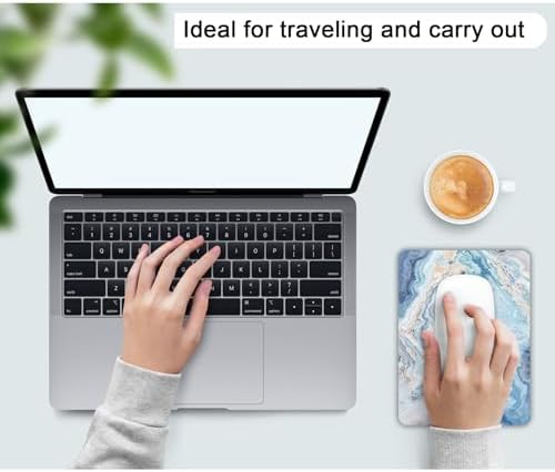 Small Mouse Pad, Mini Mouse Pad 6 X 8 Inch with Non-Slip Rubber Base for Keyboard Tray Laptops Wireless Mouse Home Office Travel, Washable & Portable (Abstract Colorful Marble 02)