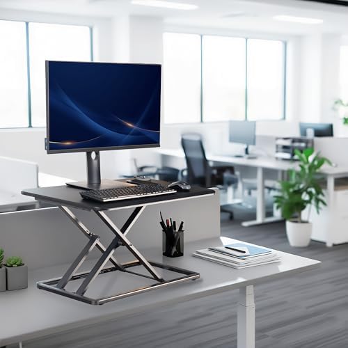 VIVO Black 29 in Single Top Standing Desk Converter, DESK-V000U