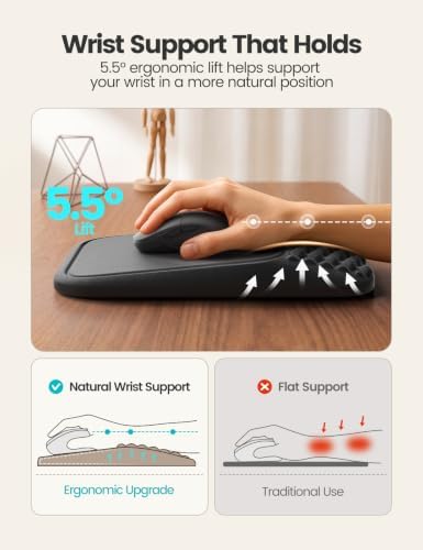 Vaydeer Mouse Pad with Wrist Rest, Ergonomic Memory Foam Wrist Support