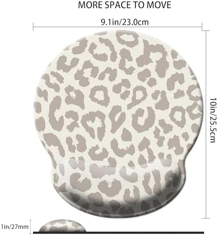 Mouse Pad Wrist Support,Ergonomic Mouse Pad with Wrist Rest,Comfortable Mousepad with Smooth Wrist Rest,Pain Relief Mouse Pads for Non-Slip Base,Computer,Laptop,Office & Home(Leopard Print)