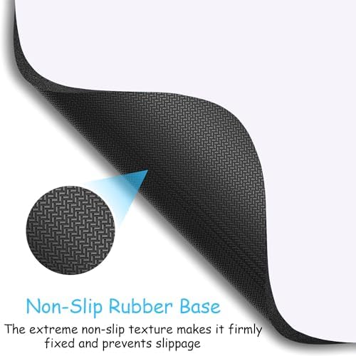 Mini Mouse Pad, 6x6 Inches, Waterproof Non-Slip Rubber Base, for Laptop, Keyboard Tray, Wireless Mouse, Home, Office, Travel (White)