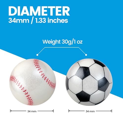 Perixx PERIPRO-303X2F 1.34 Inches Sports Trackball 2 pcs Pack - Fun Novelty Baseball and Soccer Design - Compatible for M570, M575, PERIMICE-517/520/717/720, and Other 1.34inches Trackball Mouse