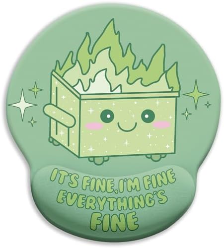 Blusabaca Dumpster on Fire Ergonomic Mouse Pad with Gel Wrist Rest, Funny
