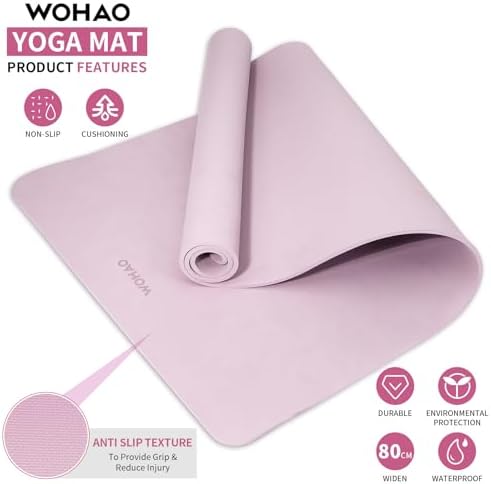 Extra Wide & Thick 8mm Yoga Mat, 72"x31.5"