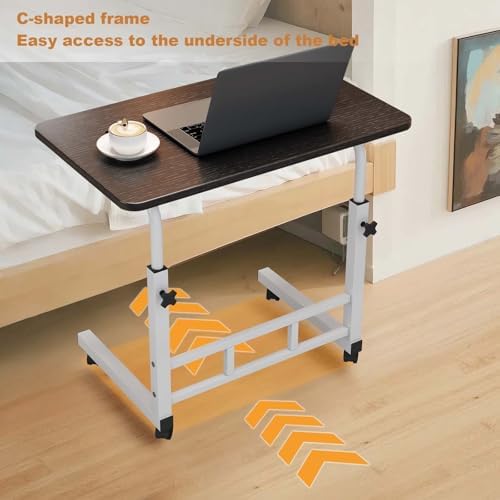 Garvee Standing Desk Adjustable Height, Small Standing Desk with Wheels, Mobile Portable Rolling Laptop PC Table Adjustable Height Computer Workstation for Home Office Study Bedroom Black