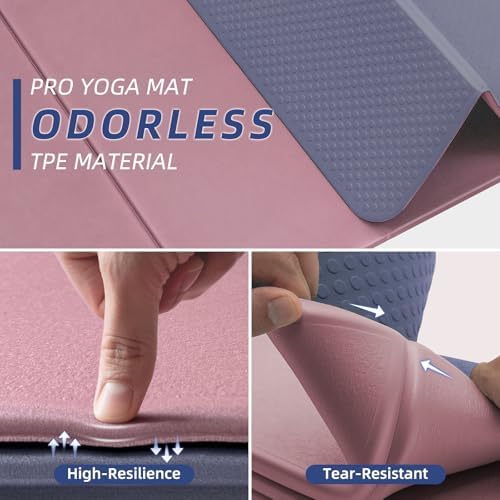 ILILI Foldable Yoga Mat 10mm, Extra Thick, Extra Long, 75x26x0.4 Inch, TPE