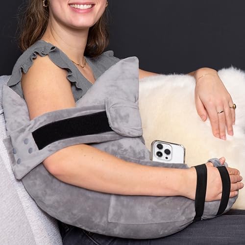 MOYOAMA Post Shoulder Surgery Pillow for Sleeping – Left/Right Arm Support with Adjustable Straps & Custom Firmness for Restful Recovery – Rotator Cuff, Bursitis, & Frozen Shoulder Pillow Post Surgery
