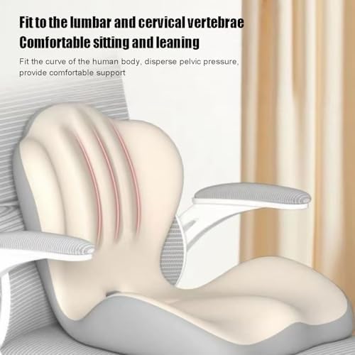 Ergonomic Memory Foam Seat Cushion with Lumbar Support, Posture Corrector for Office Chair (Mysterious Black)