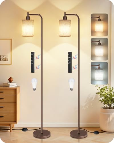 Dimmable Floor Lamp for Living Room with Remote & 10W Bulb