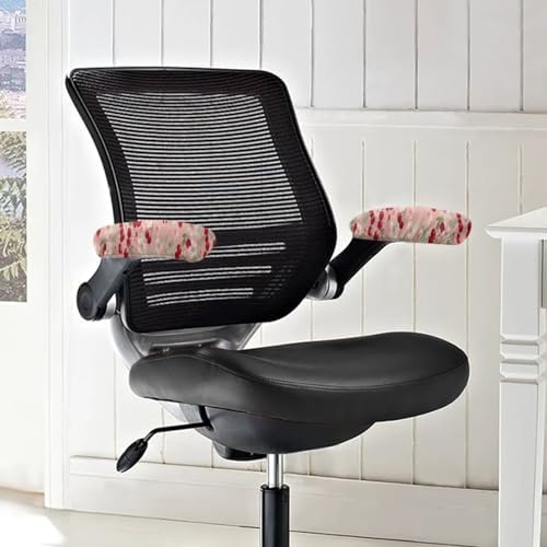 Cherry Blossom Printed Office Chair Armrest Covers Soft Comfy Breathable Gaming Chair Arm Rest Covers with Elastic Edge Easy to Install Home Decorative Accessories, Set of 2