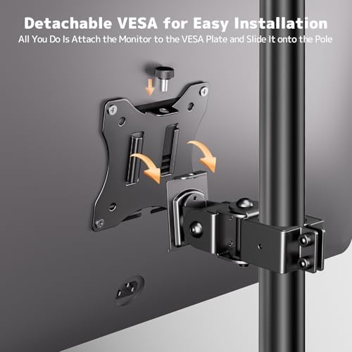 PUTORSEN VESA Pole Mount for 17”- 32” Screens, Fits 1.377" Diameter Pole