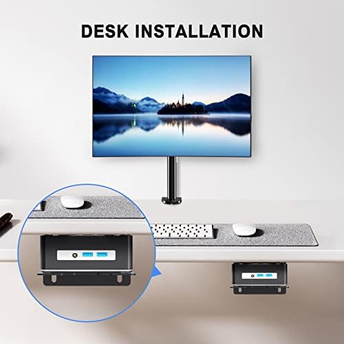 Pholiten Adjustable Thin Client Mini PC Mount Bracket,CPU VESA Under Desk and Monitor Arm Computer Holder