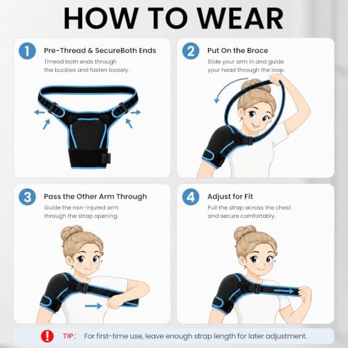 Rotator Cuff Shoulder Brace with Reusable Gel Pack for Women &Men