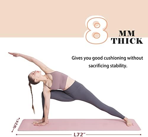UMINEUX Yoga Mat Extra Thick 1/3'' & 2/5" Non Slip Yoga Mats for Women Eco Friendly TPE Fitness Exercise Mat with Carrying Sling & Storage Bag
