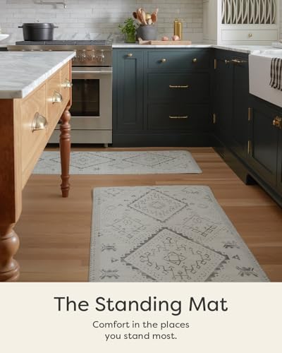 House of Noa Nama Standing Mat – Anti-Fatigue Kitchen Mats for Floor, Cushioned & Non-Slip Kitchen Comfort Mat for Standing, Thick Foam Anti-Fatigue Mat for Kitchen & Workspaces, Ula Avalon 22" x 54"