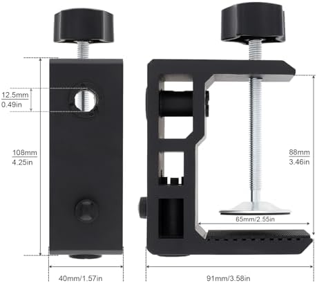 RTNLIT Heavy Duty Desk Clamp for 1/2” and 5/8" Hole Base Magnifying Lamp
