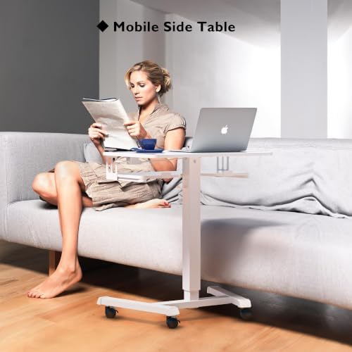 BONTEC Mobile Standing Desk with Keyboard Tray, Mobile Podium on Wheels