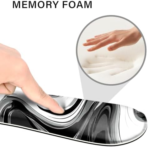 Desk Pad and Keyboard Wrist Rest, Large Mouse Pad + Keyboard Pad+Mouse Wrist Support, Non-Slip Desk Mat Protector for Office, Home 31.5×11.8 Inches Black & White Abstraction