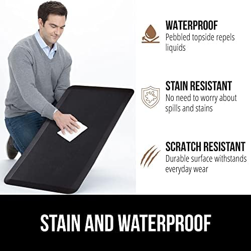 GORILLA GRIP Cushioned Antifatigue Kitchen Mat for Floor, 24x17, Black