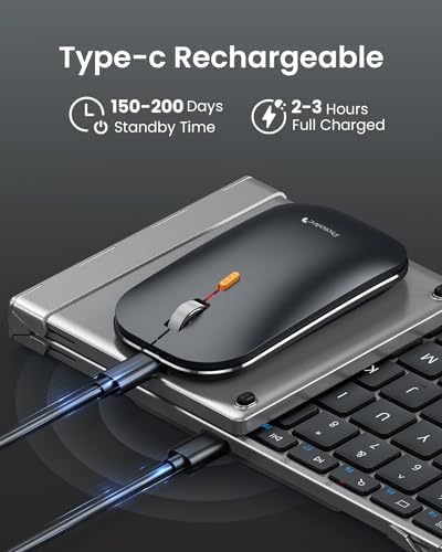 ProtoArc XKM01 Full-Size Foldable Keyboard Mouse Combo for Travel, Gray